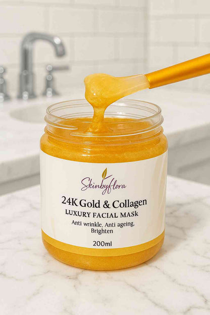 24K GOLD & COLLAGEN LUXURY FACIAL MASK: Lifts & Firms Sagging Skin