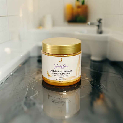 24K GOLD & COLLAGEN LUXURY FACIAL MASK: Lifts & Firms Sagging Skin