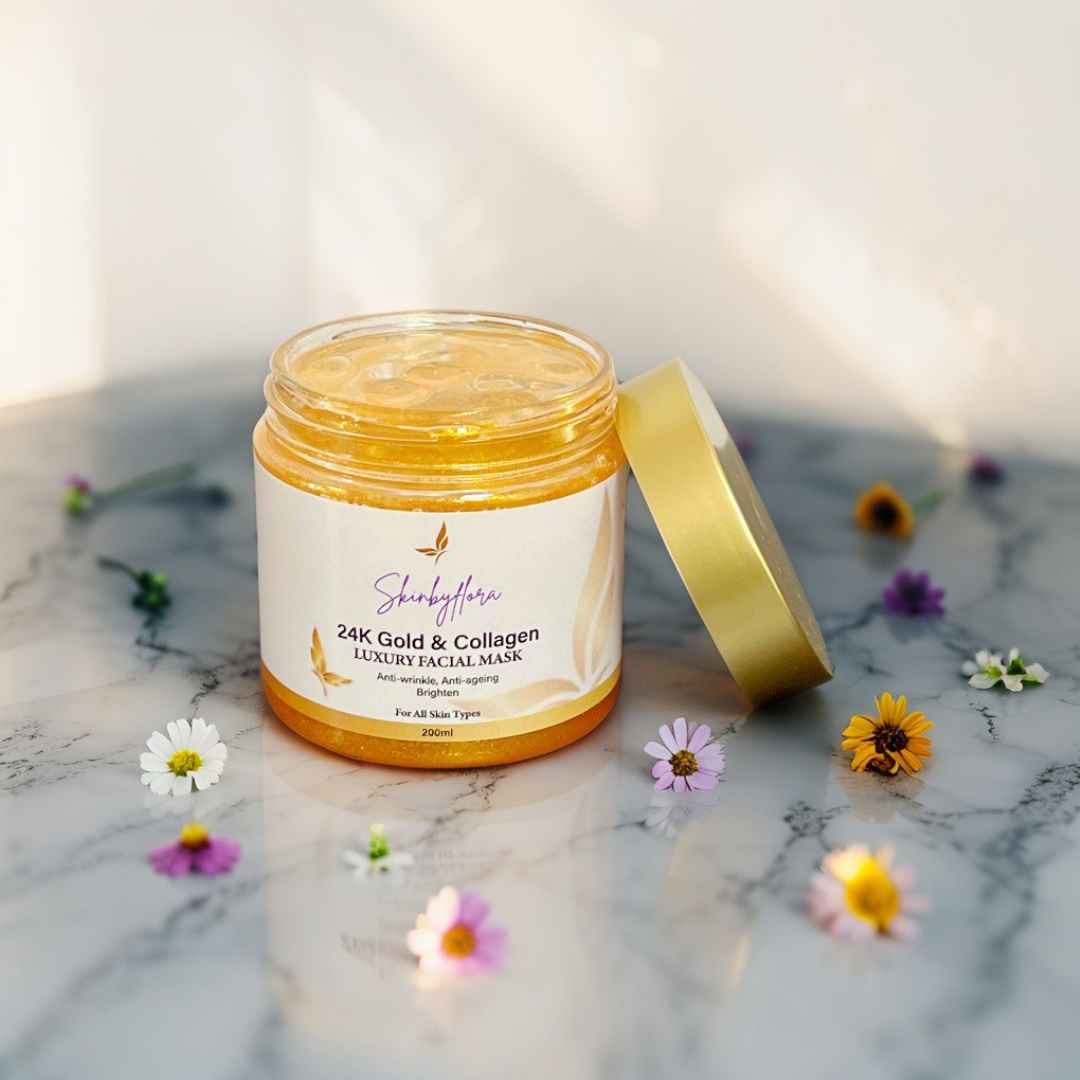 24K GOLD & COLLAGEN LUXURY FACIAL MASK: Lifts & Firms Sagging Skin