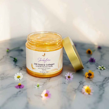 24K GOLD & COLLAGEN LUXURY FACIAL MASK: Lifts & Firms Sagging Skin