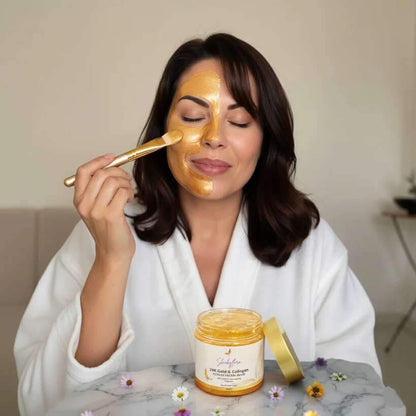 24K GOLD & COLLAGEN LUXURY FACIAL MASK: Lifts & Firms Sagging Skin